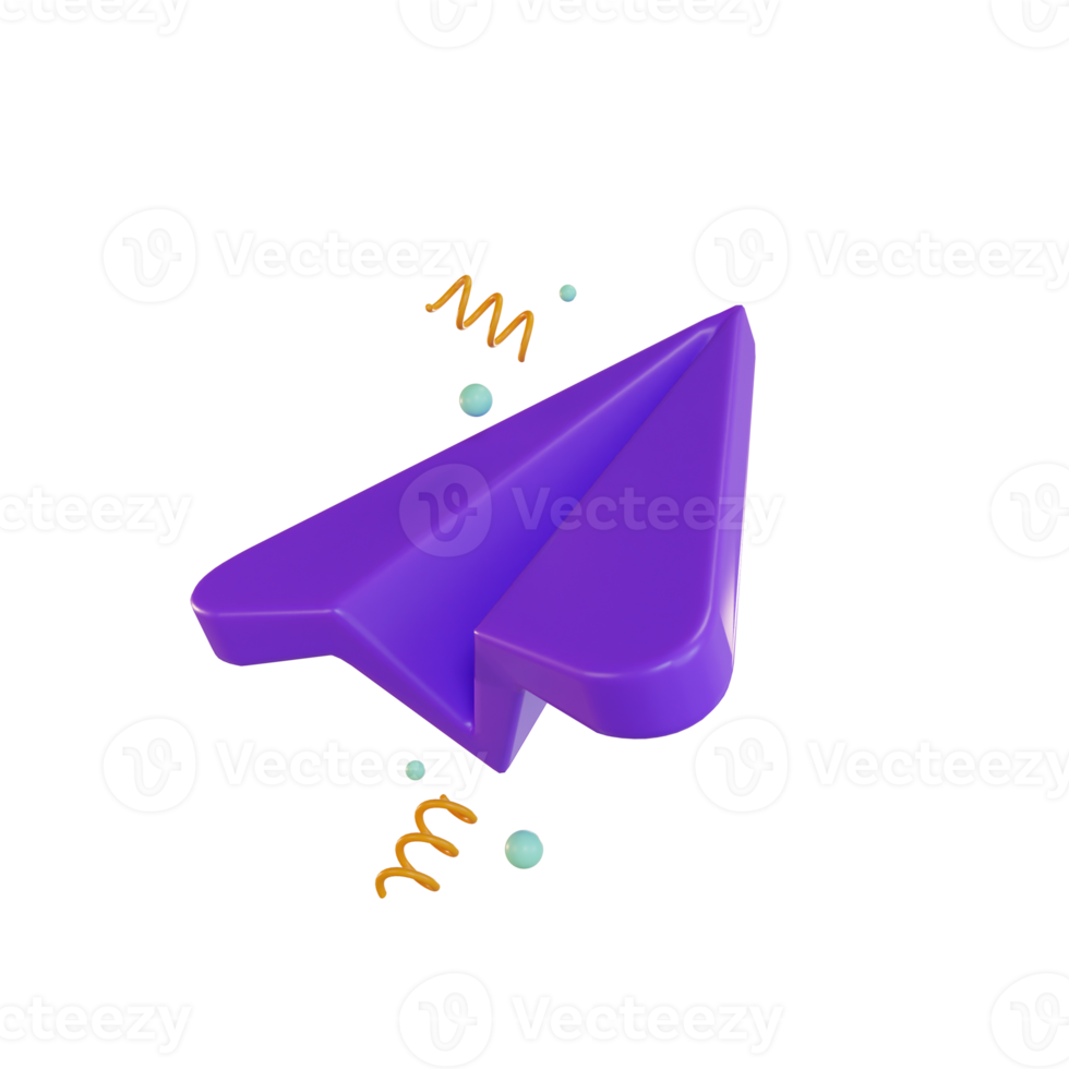 3d Icon Business, Paper plane png