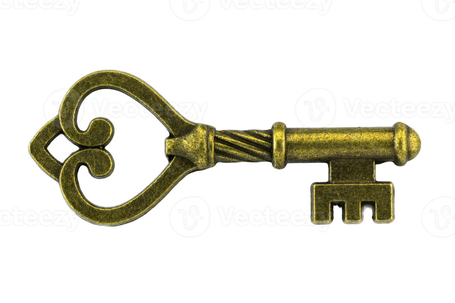 vintage key antique golden key on white background png