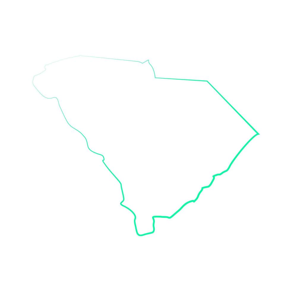 mapa ilustrado de carolina del sur vector