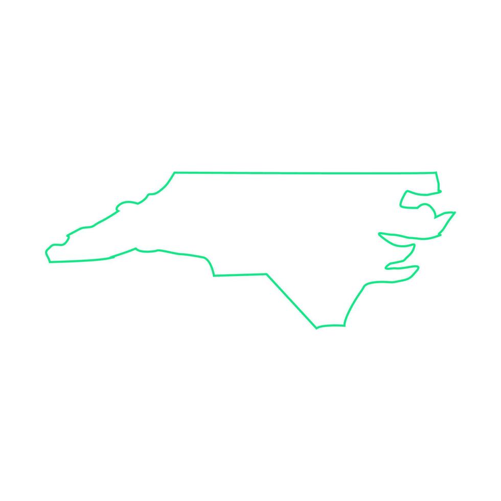 mapa de carolina del norte ilustrado vector