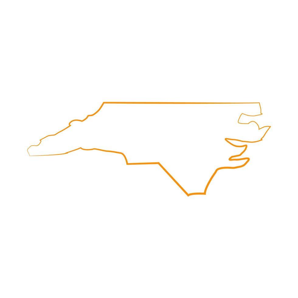 mapa de carolina del norte ilustrado vector