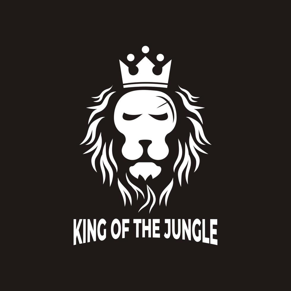 Lion Mascot design logo king crown, lion head.vector template vector