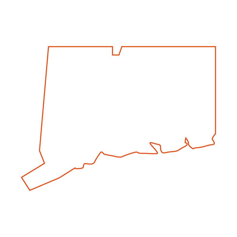 Connecticut map on white background vector