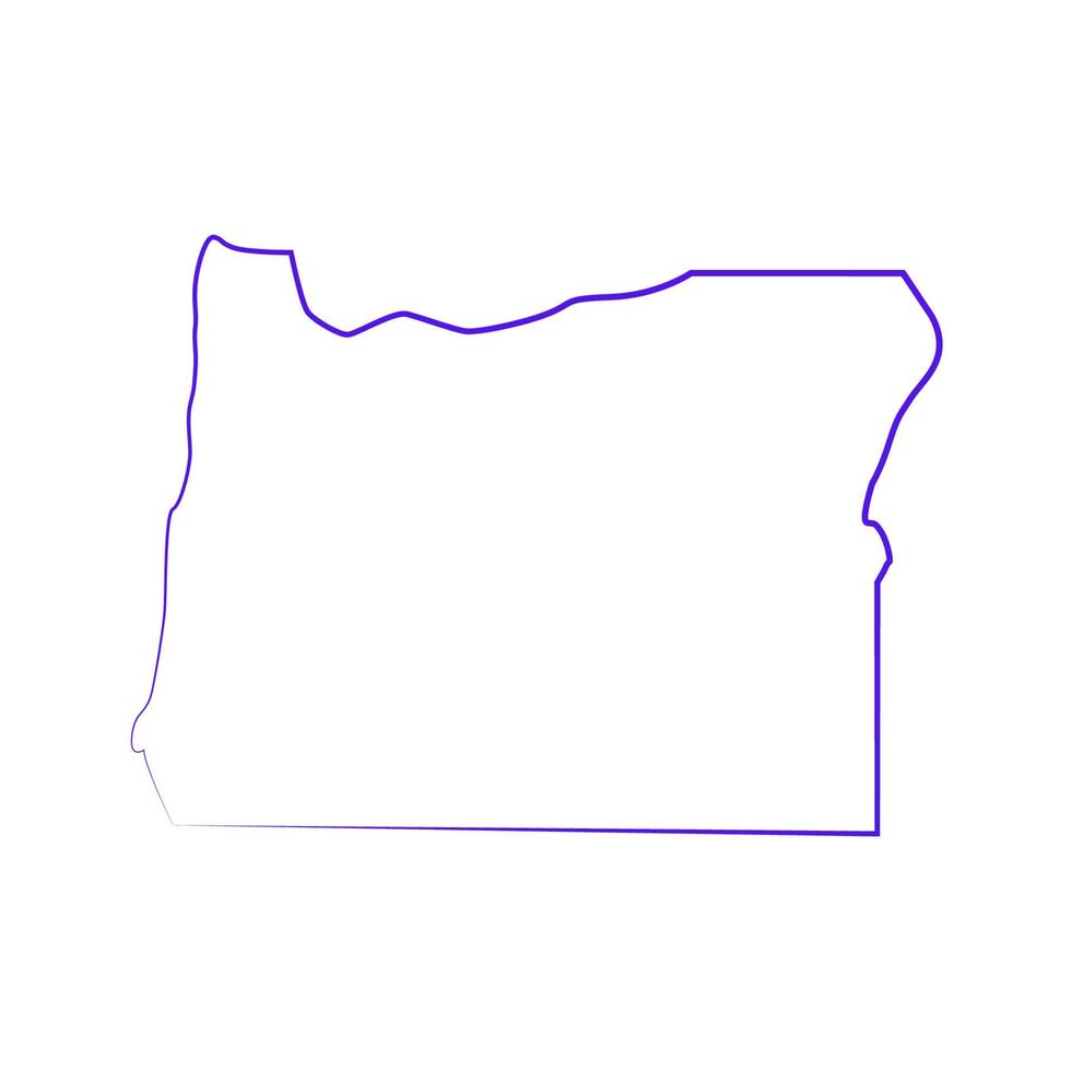 mapa de oregon sobre fondo blanco vector