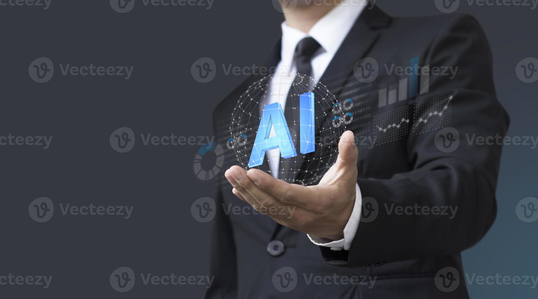 Business man select Artificial Intelligence photo