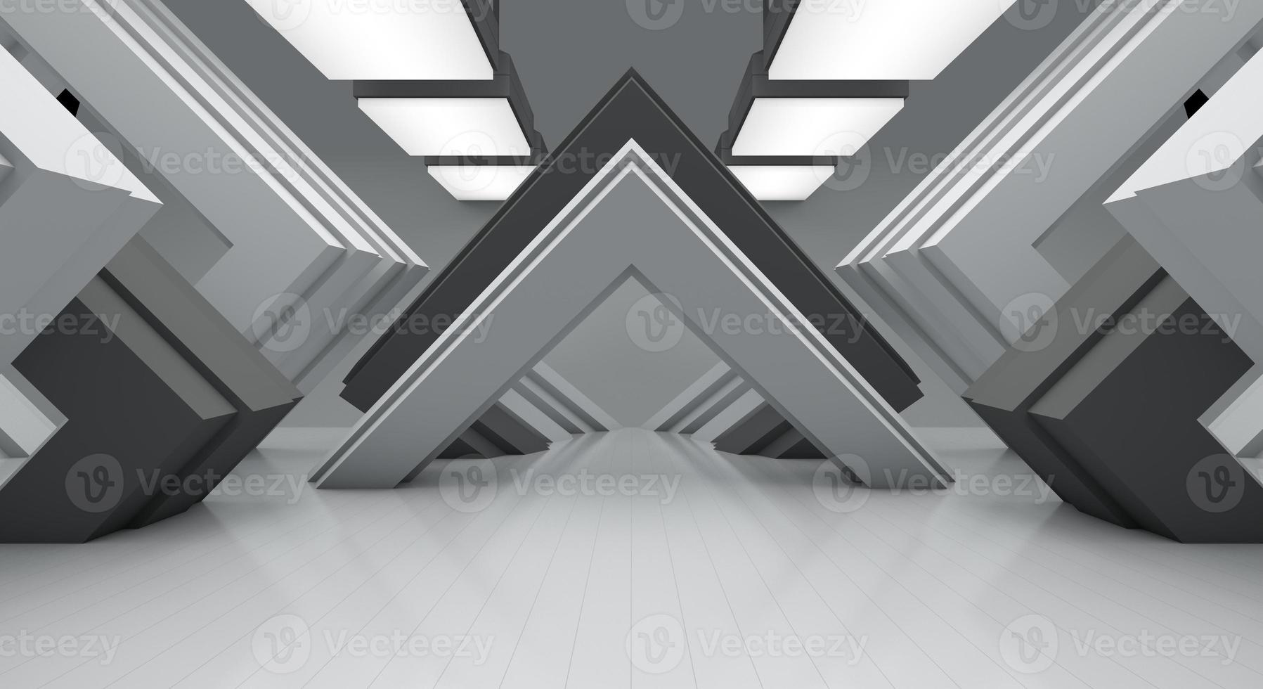 White abstract background and space, 3d rendering photo