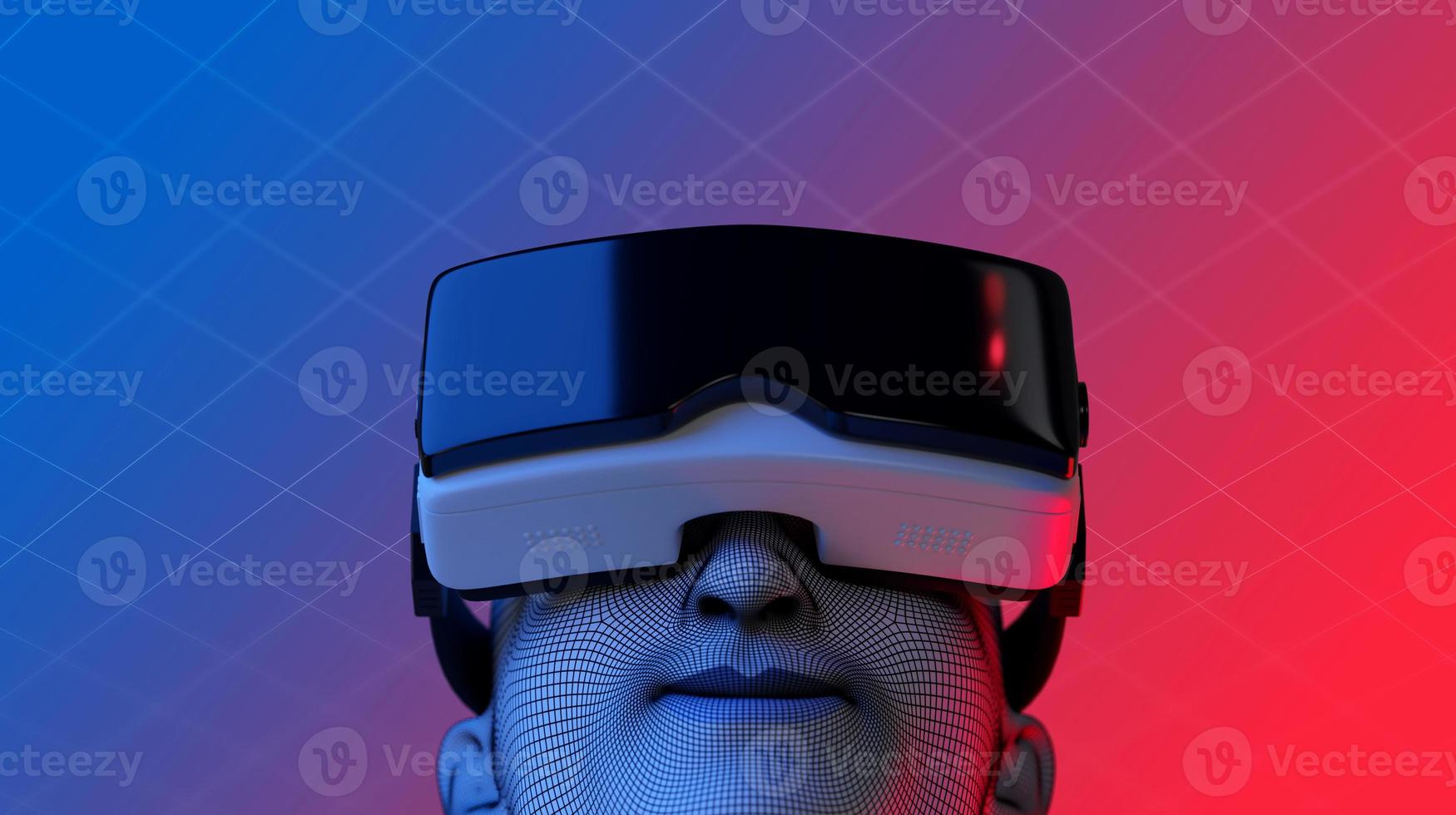 Metaverse Future digital with VR virtual reality technology, 3d rendering photo