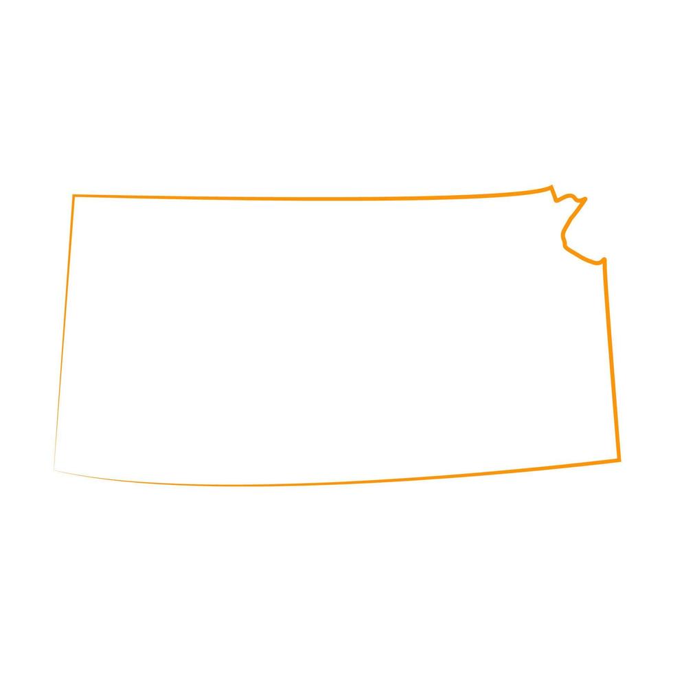 Mapa de Kansas sobre fondo blanco. vector