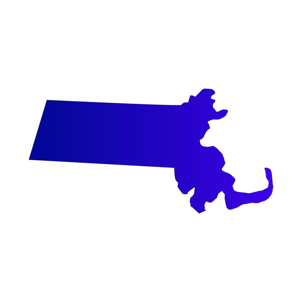 Mapa de Massachusetts sobre fondo blanco. vector