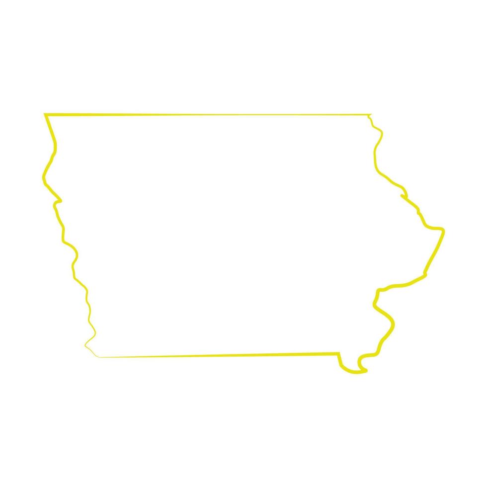 Mapa de iowa sobre fondo blanco. vector