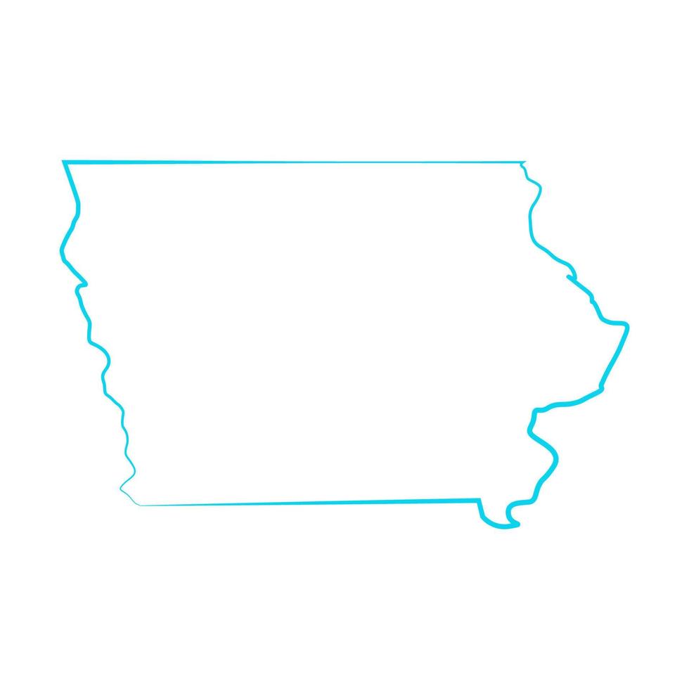 Iowa map on white background vector
