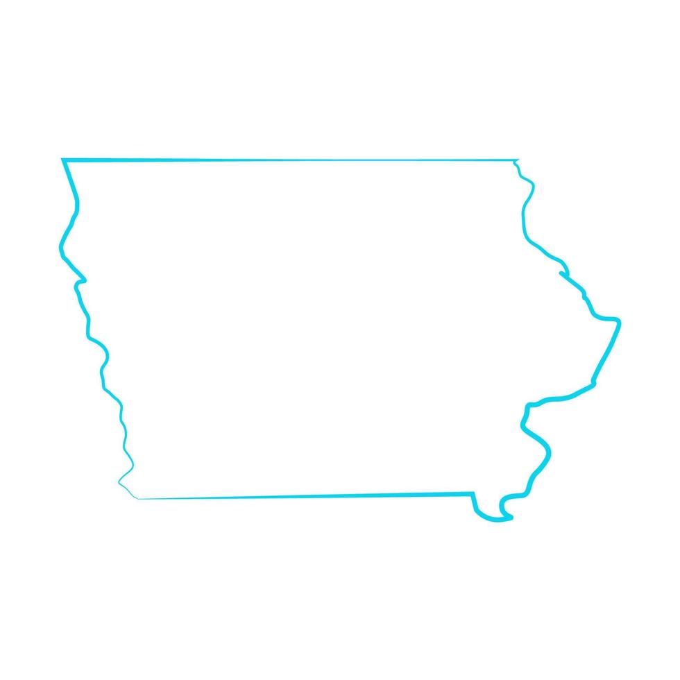 Mapa de iowa sobre fondo blanco. vector