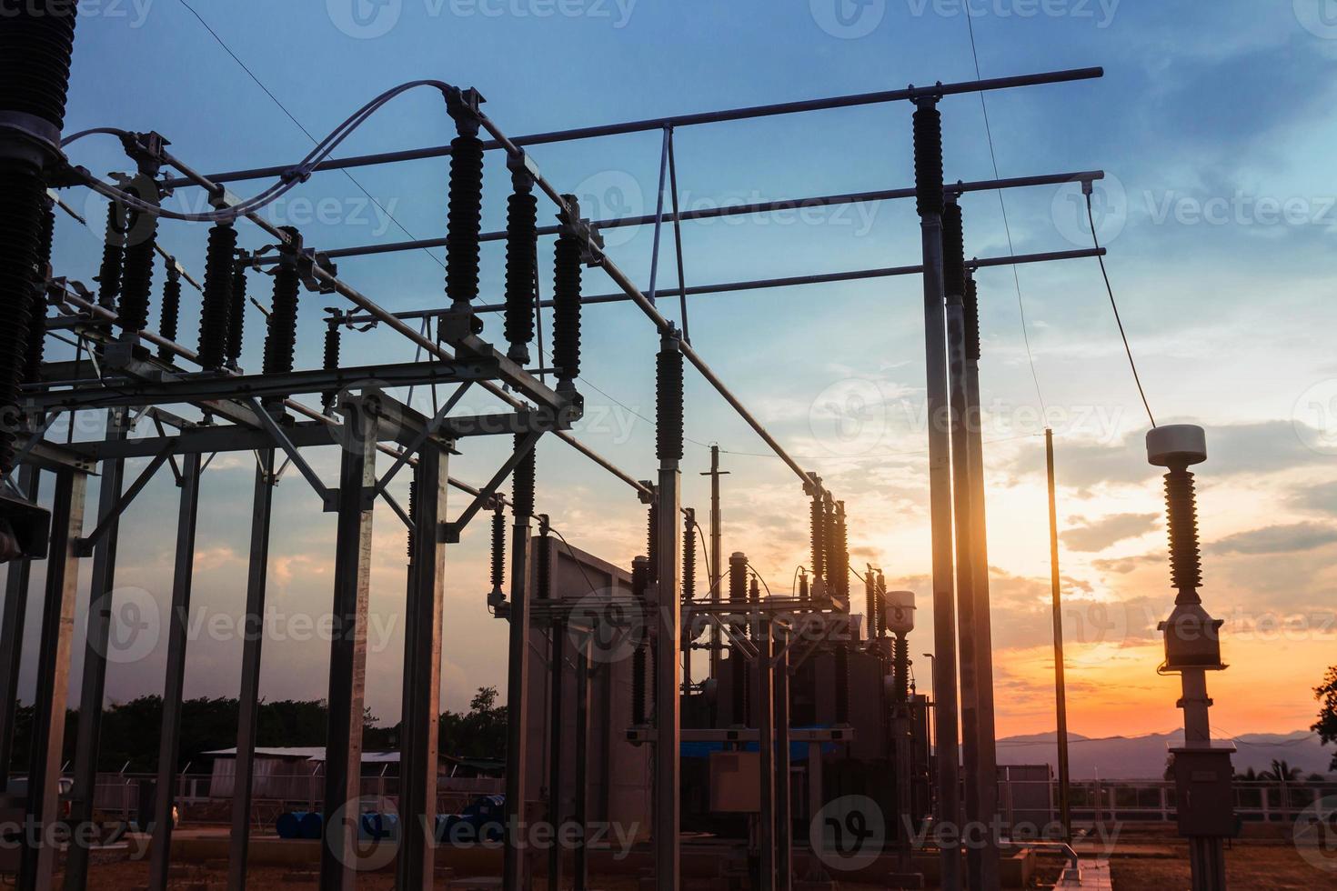 Electricity Authority Station, power plant, energy concept, evening sky photo