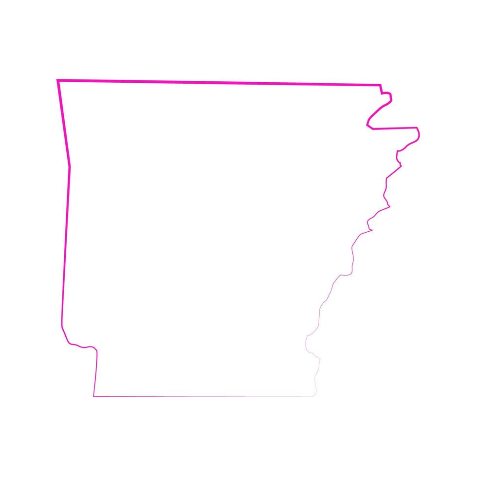 Mapa de Arkansas sobre fondo blanco. vector