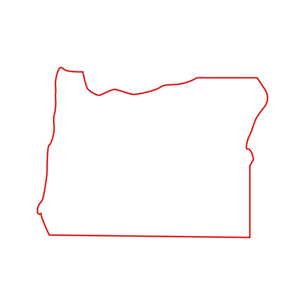 mapa de oregon sobre fondo blanco vector