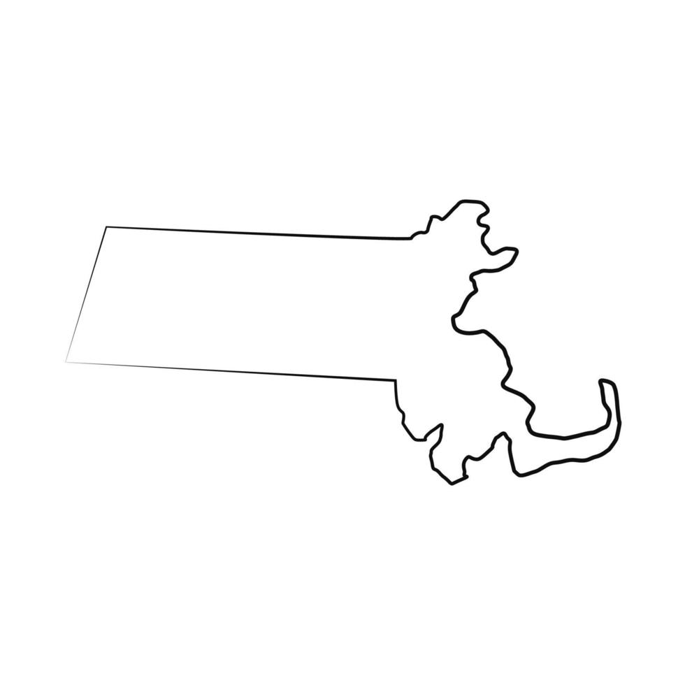 Massachusetts map on white background vector