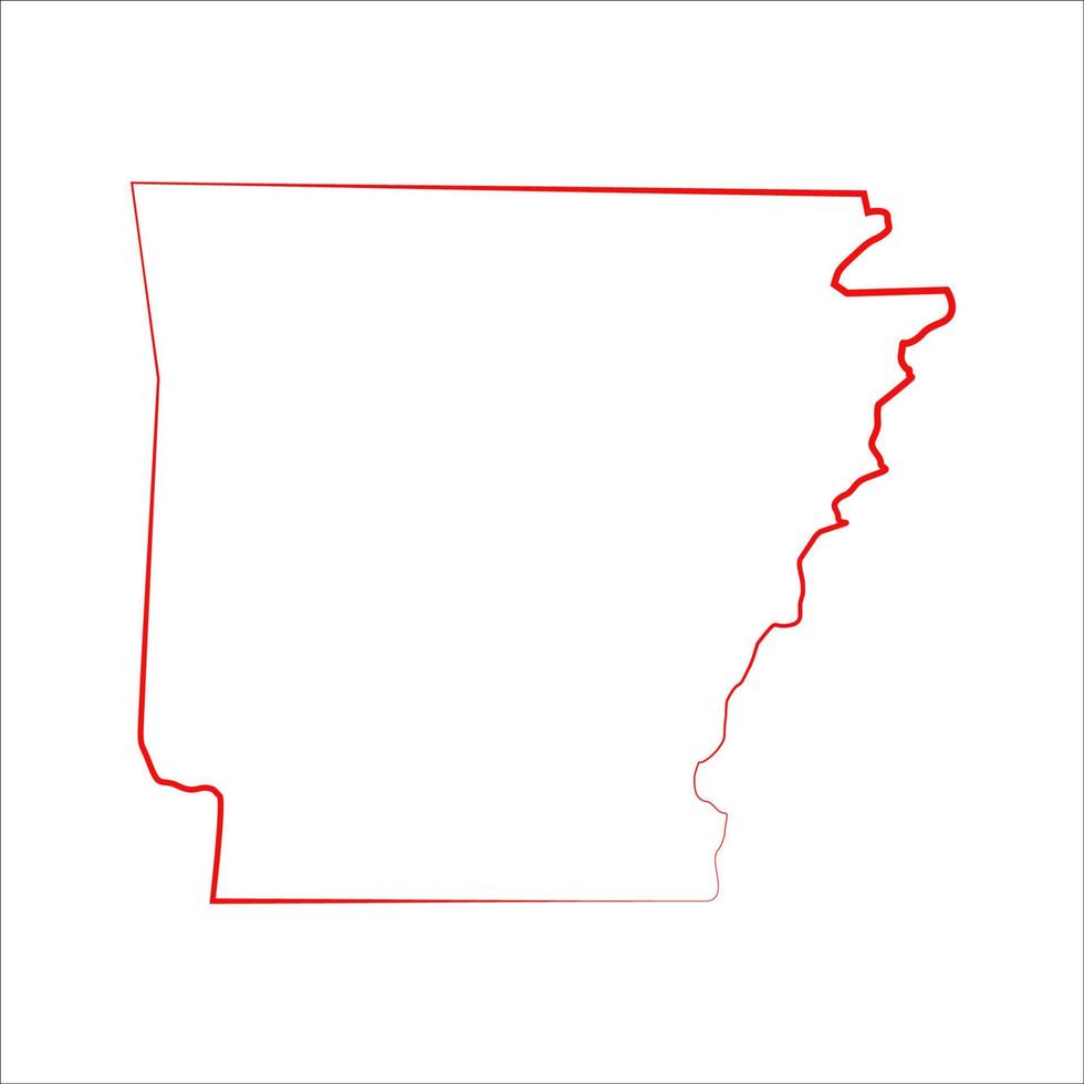 Mapa de Arkansas sobre fondo blanco. vector