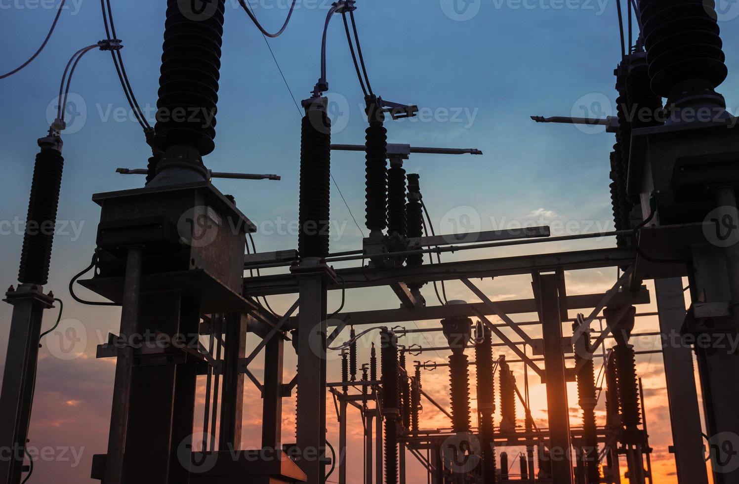 Electricity Authority Station, power plant, energy concept, evening sky photo