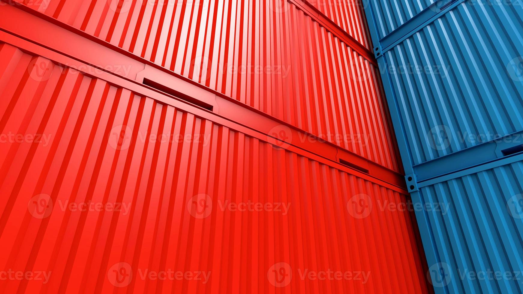 Stack of containers box background, Cargo freight ship for import export business, 3d rendering photo