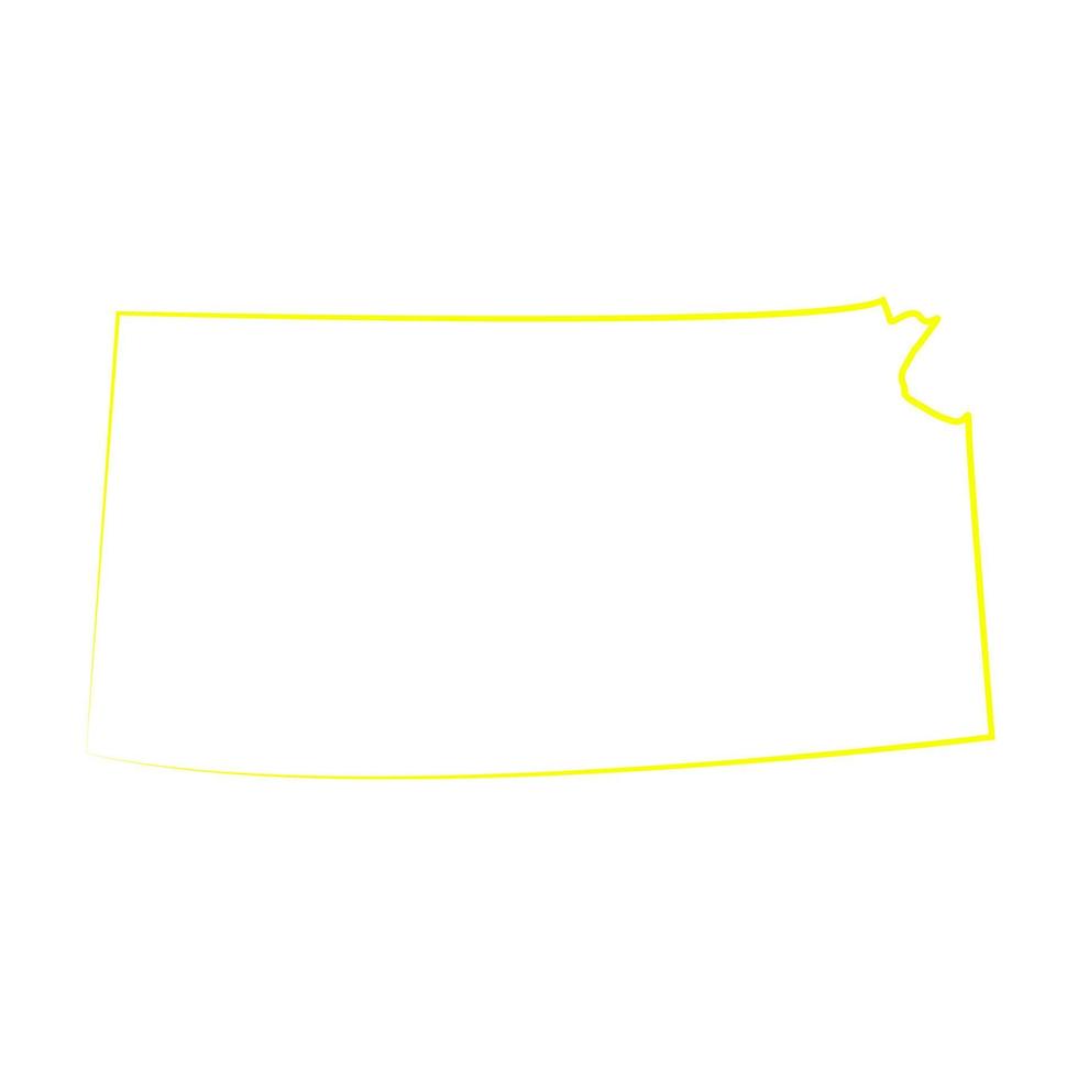 Mapa de Kansas sobre fondo blanco. vector