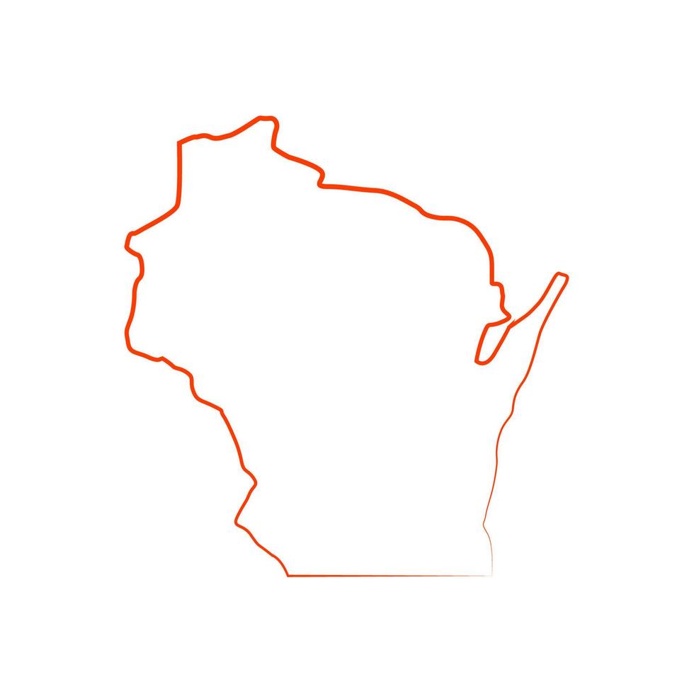 mapa de wisconsin sobre fondo blanco vector