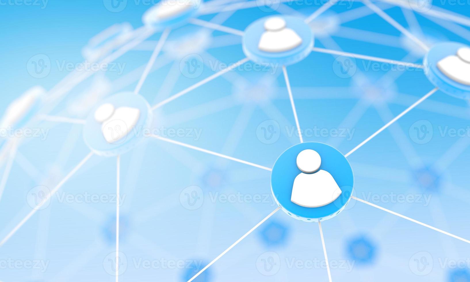 conexión de red global, personas de comunicación, redes sociales 3d render foto