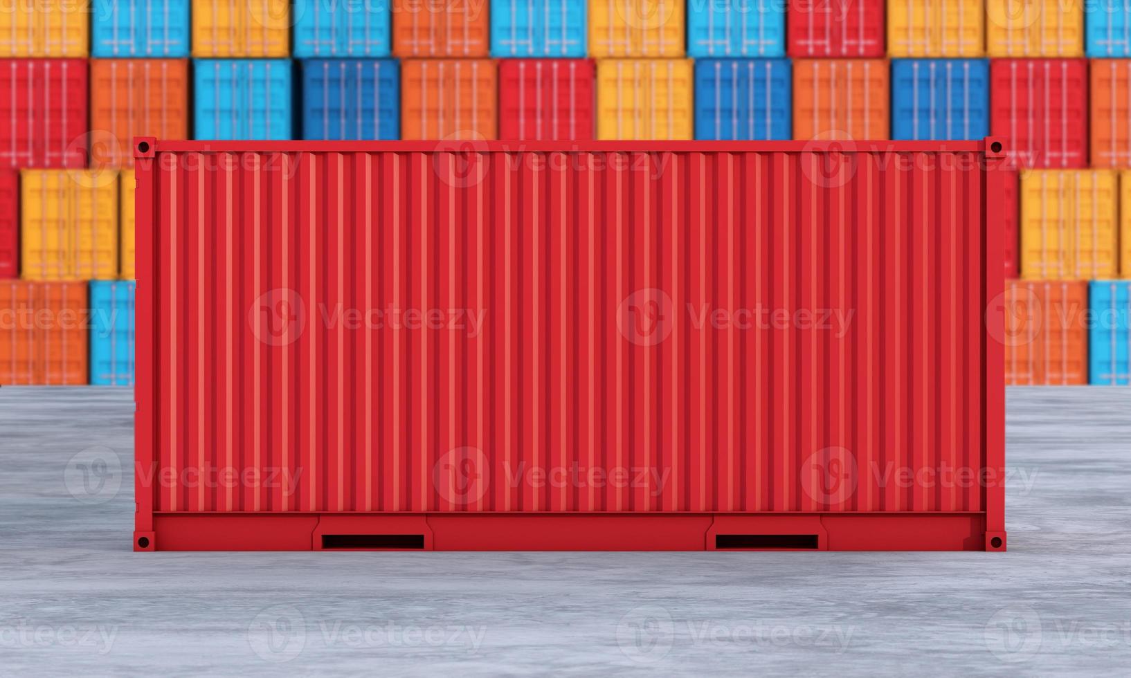 Stack of containers box, Cargo freight ship for import export business, 3d rendering photo