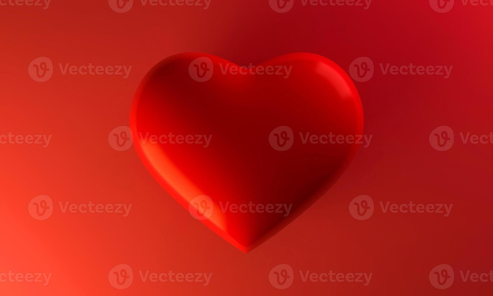 fondo de corazón rojo, amor día de san valentín, representación 3d foto