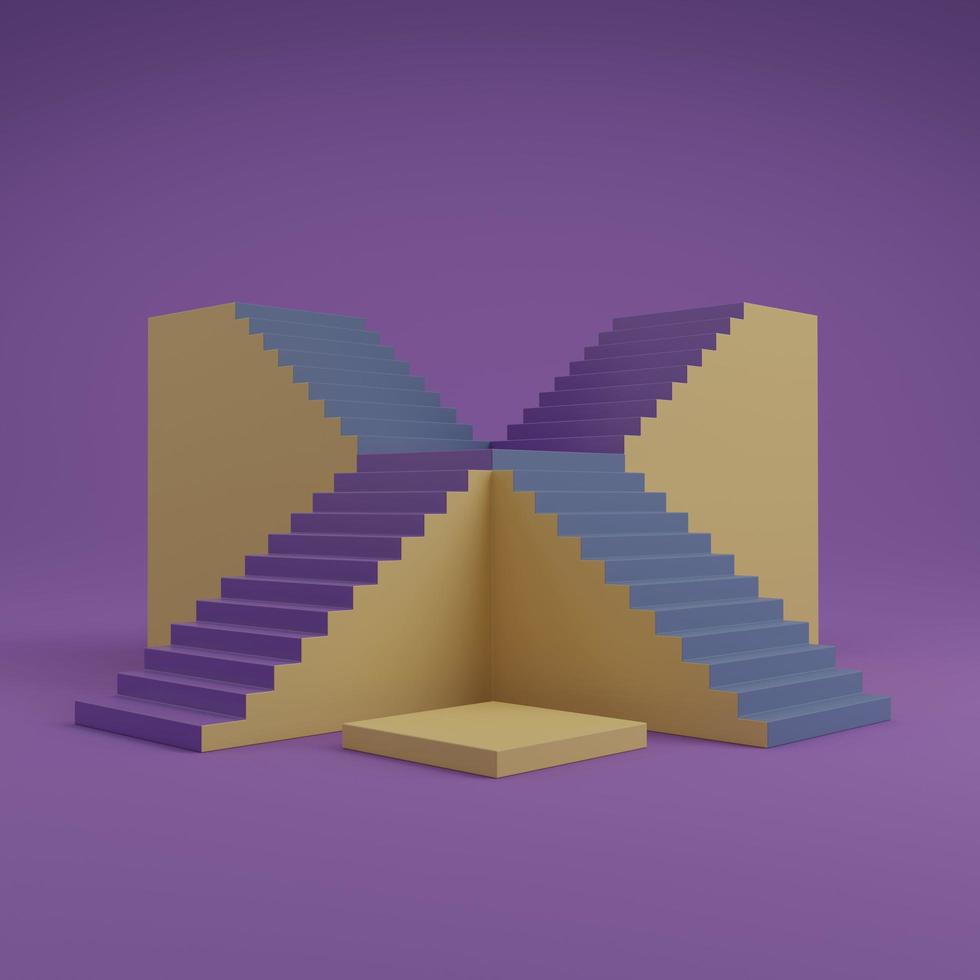Product display platform with staircase render illustration photo