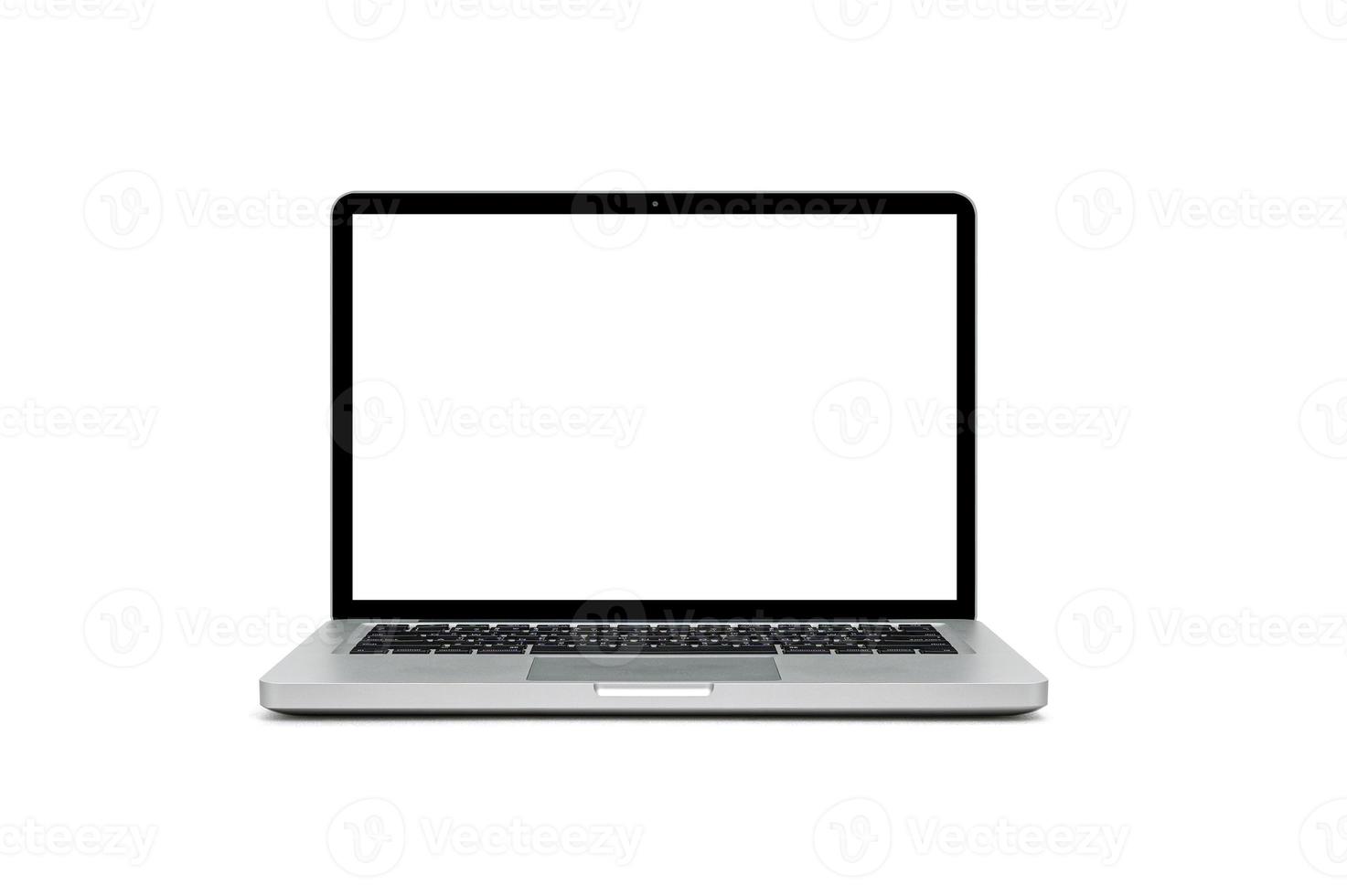 Isolated laptop with empty space on white background photo