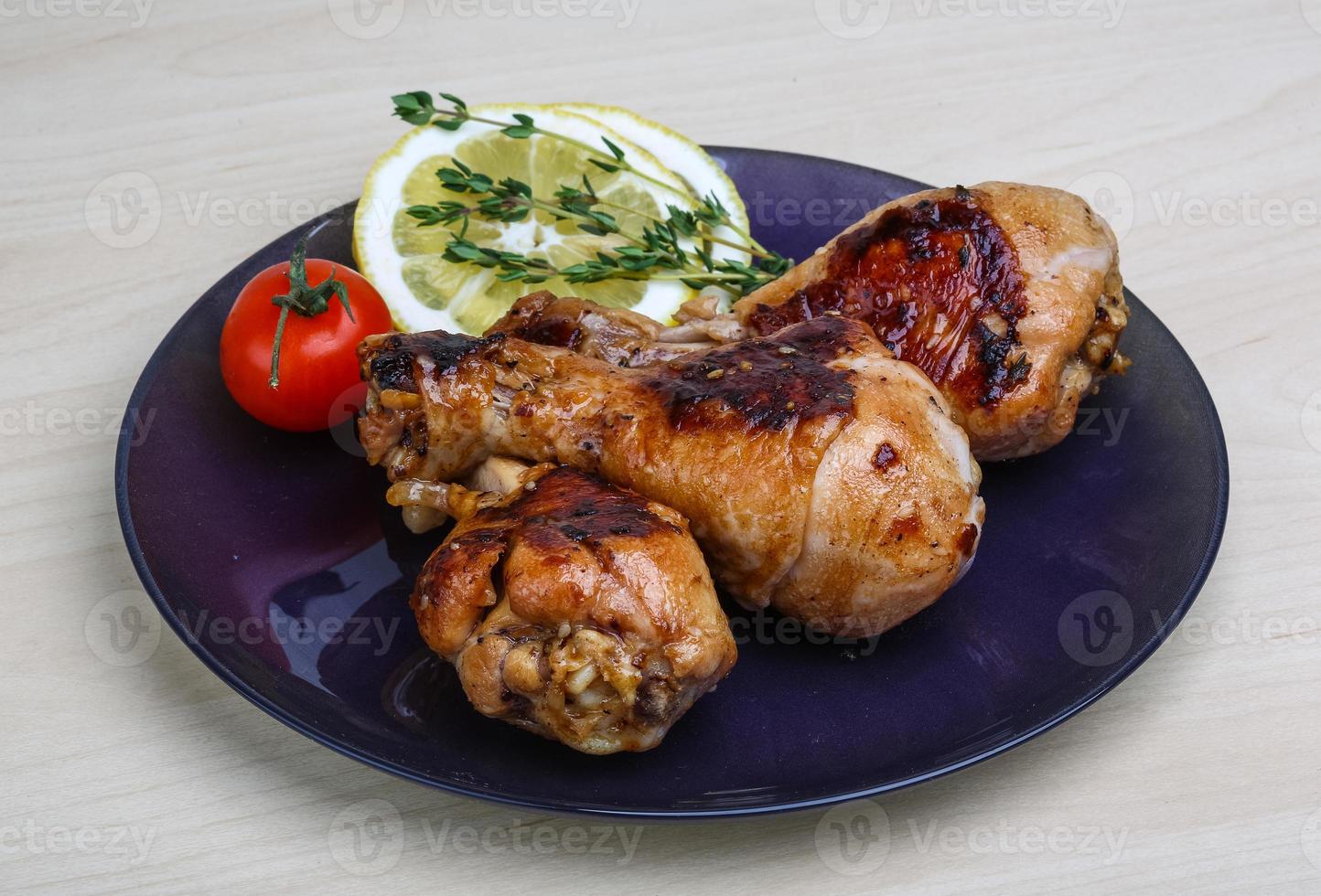 Roasted chicken legs photo