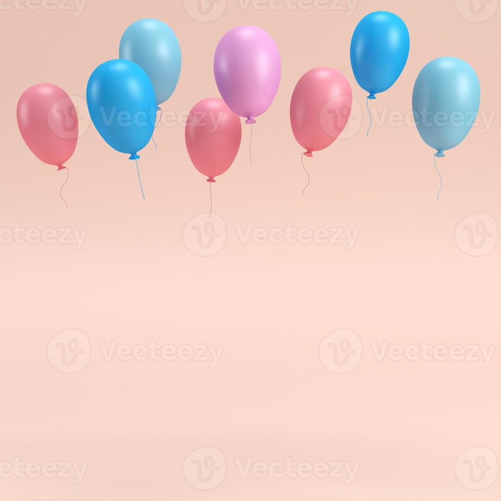 Colorfull balloons on bright background photo