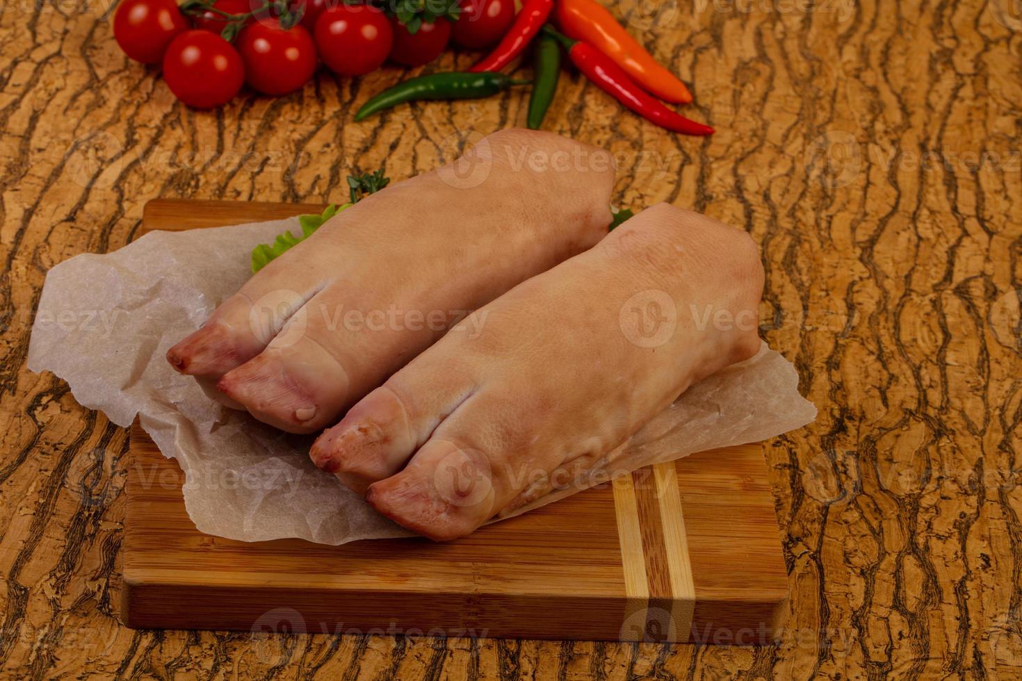 Raw pig's hoof photo
