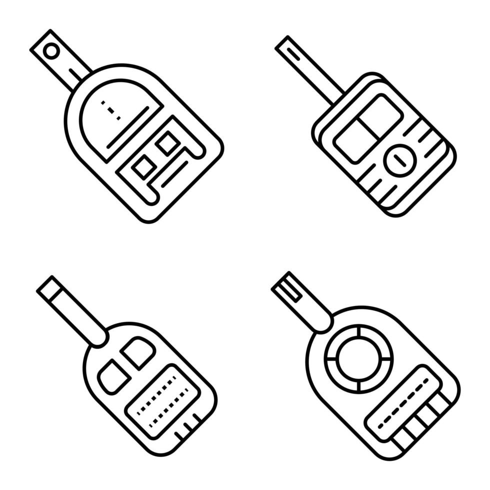 Glucose meter icons set, outline style vector