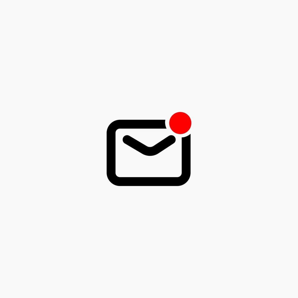 Email notification icon. New message or inbox notification line symbol. vector