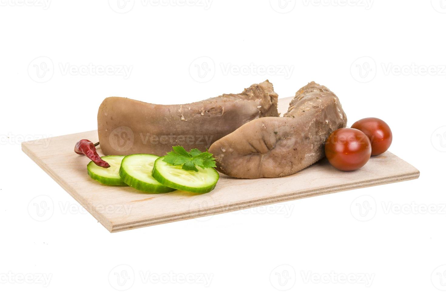 Boiled pork tongue photo