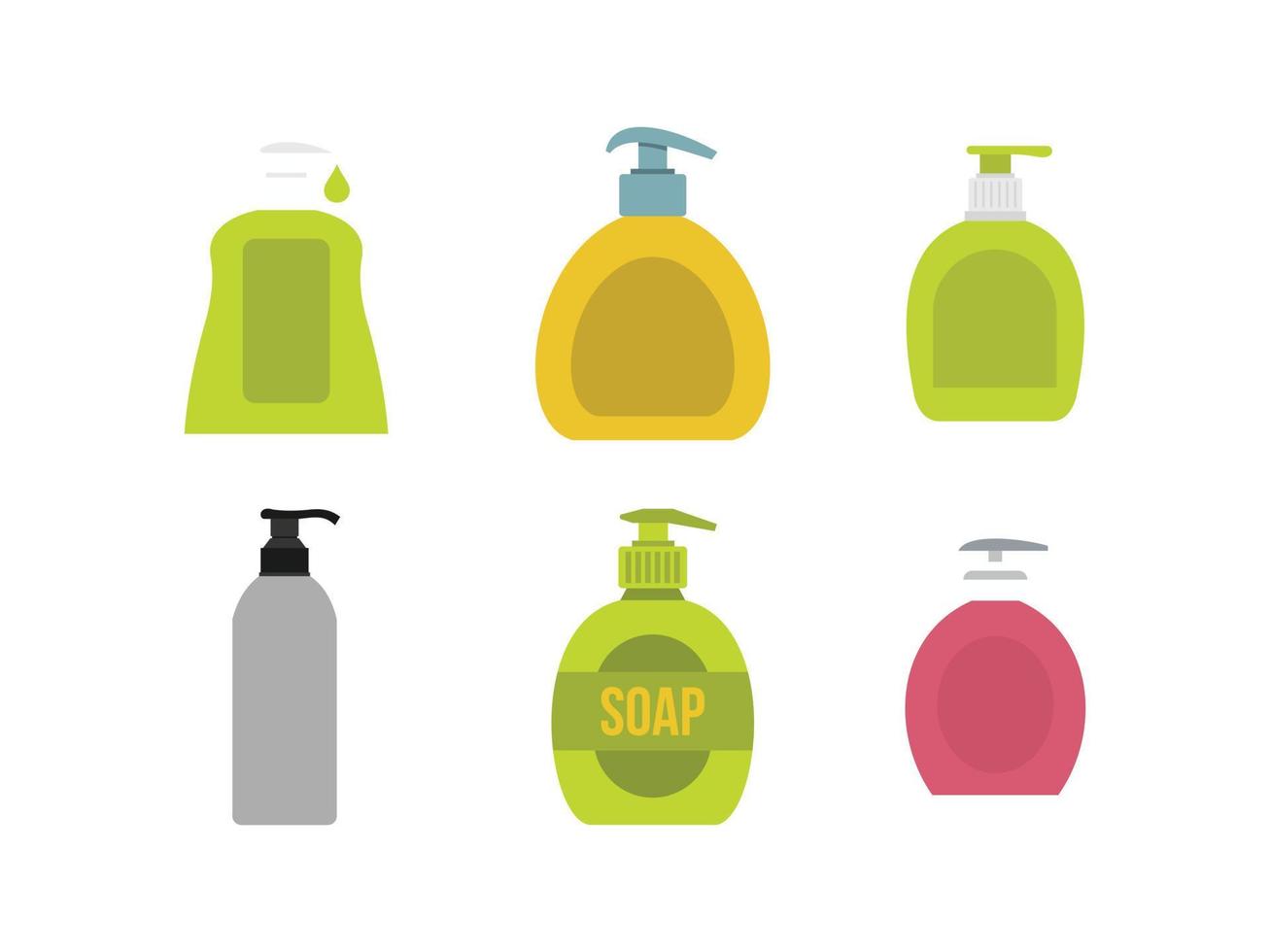 Dispenser icon set, flat style vector