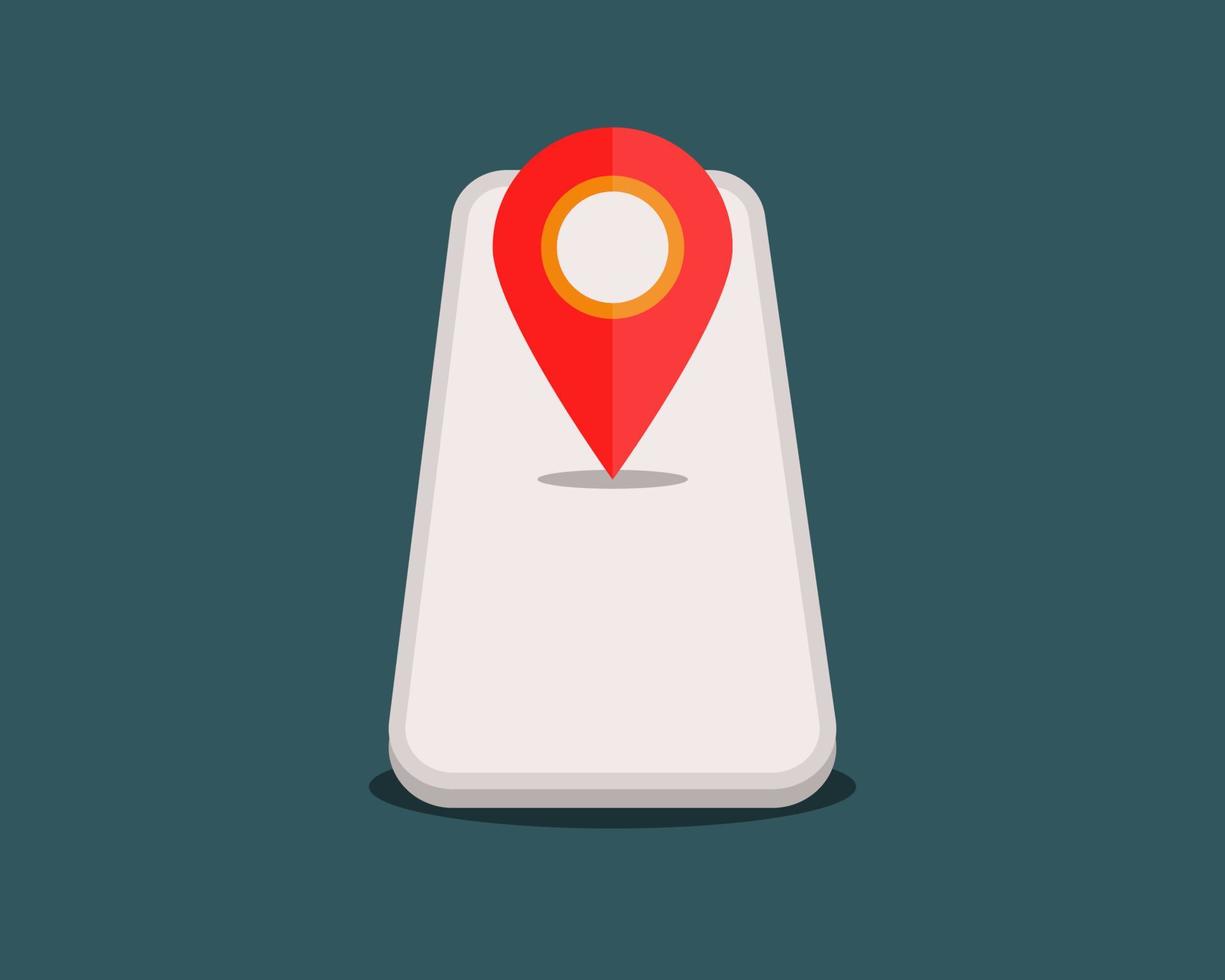 Cellphone With Red Pin Pointer vector