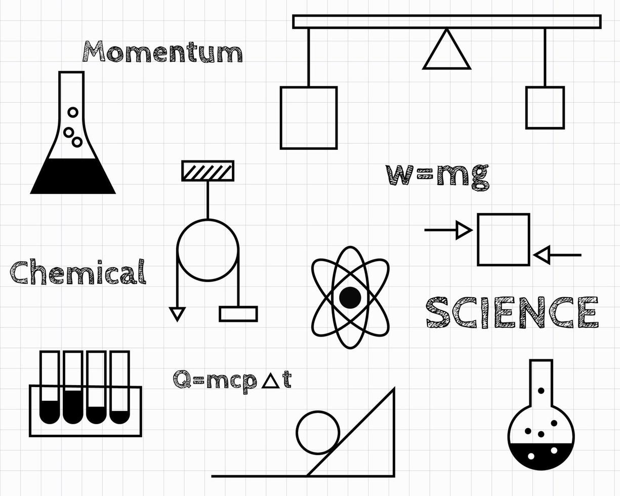 concepto de materia científica. fondo de papel cuadriculado vector