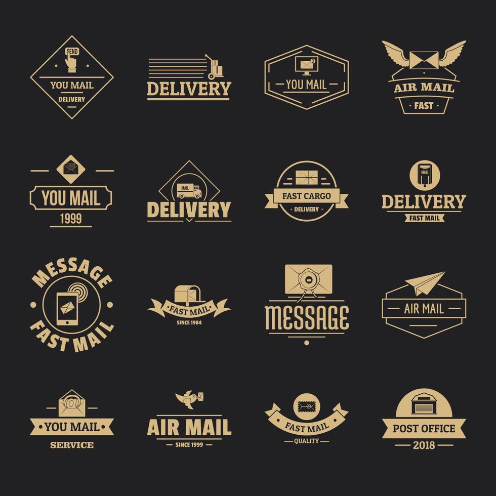 conjunto de iconos de logotipo de servicio de entrega, estilo simple vector