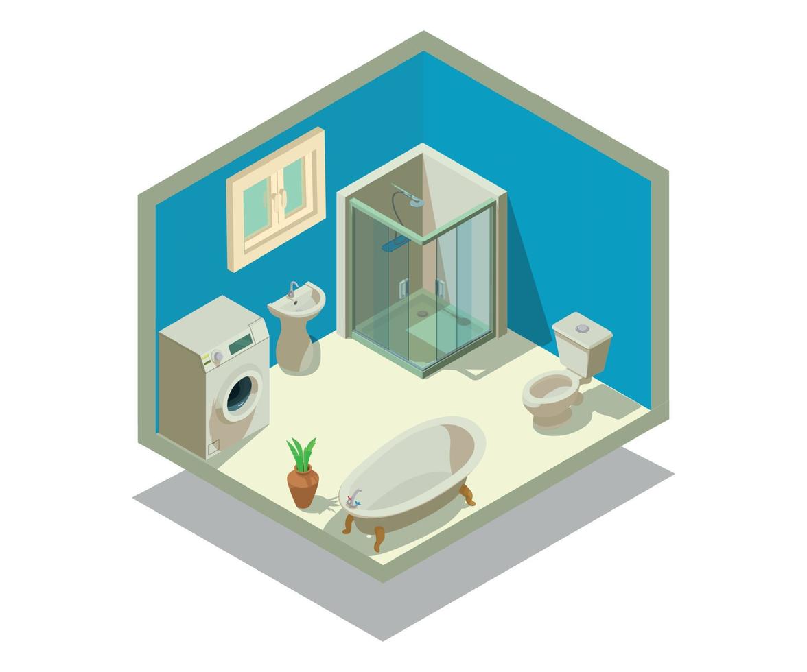 Lavatory concept banner, isometric style vector