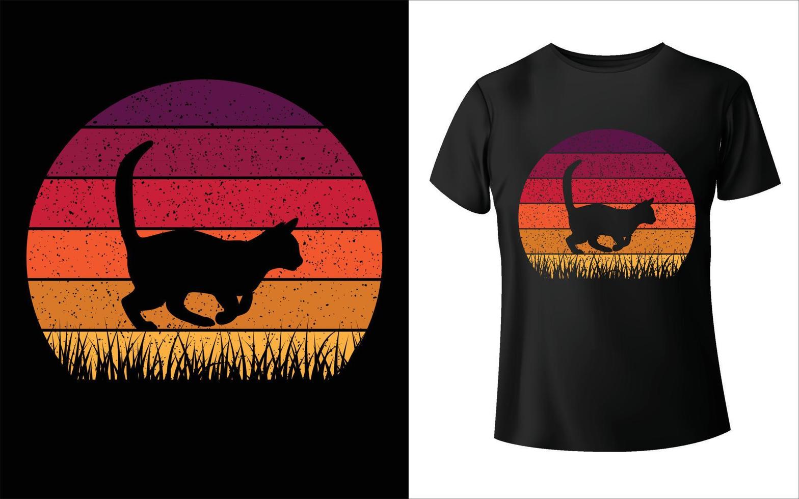 vector de gato camiseta de gato paleta de colores de verano de gato diseño de camiseta camiseta de gato