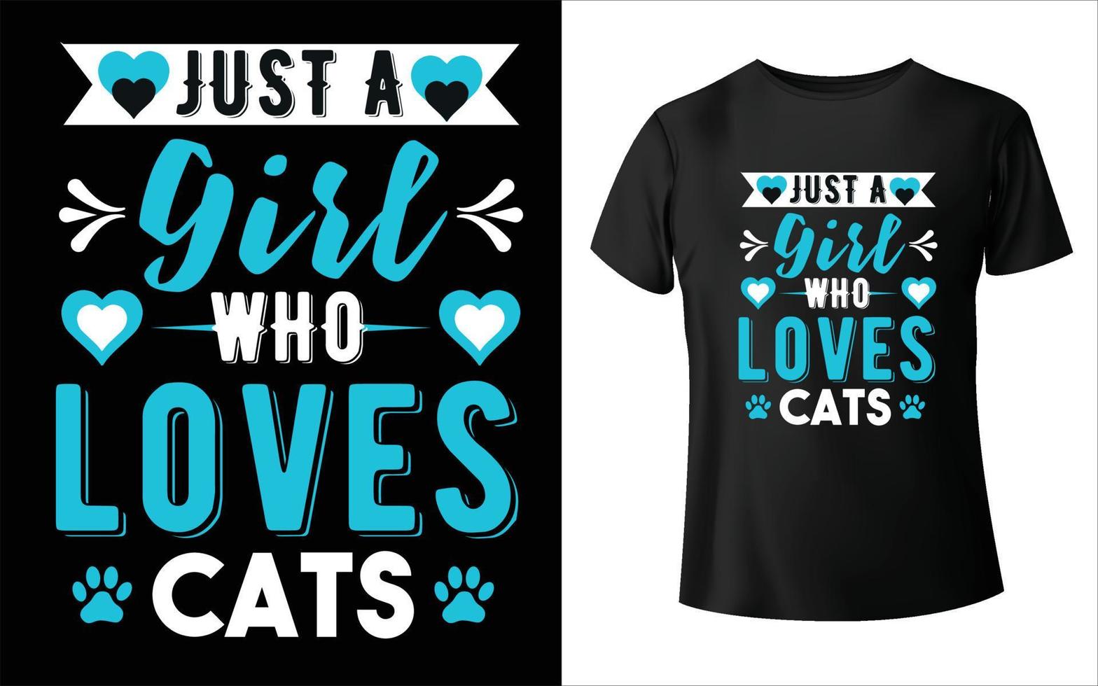 solo una chica que ama el vector de animales de camiseta de gato
