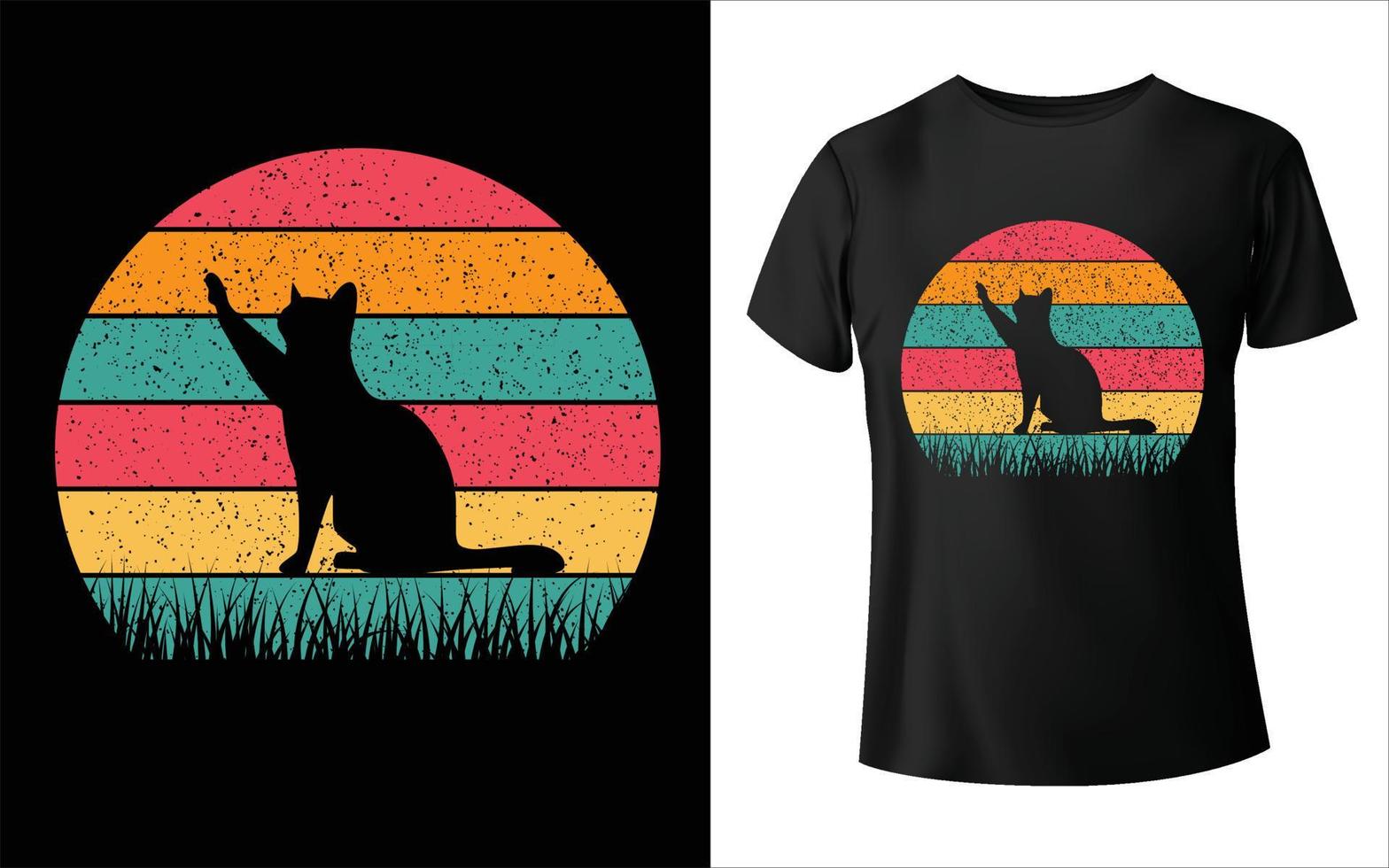 Cat Vector Cat t-shirt cat summer color palette T-Shirt Design cat t-shirt