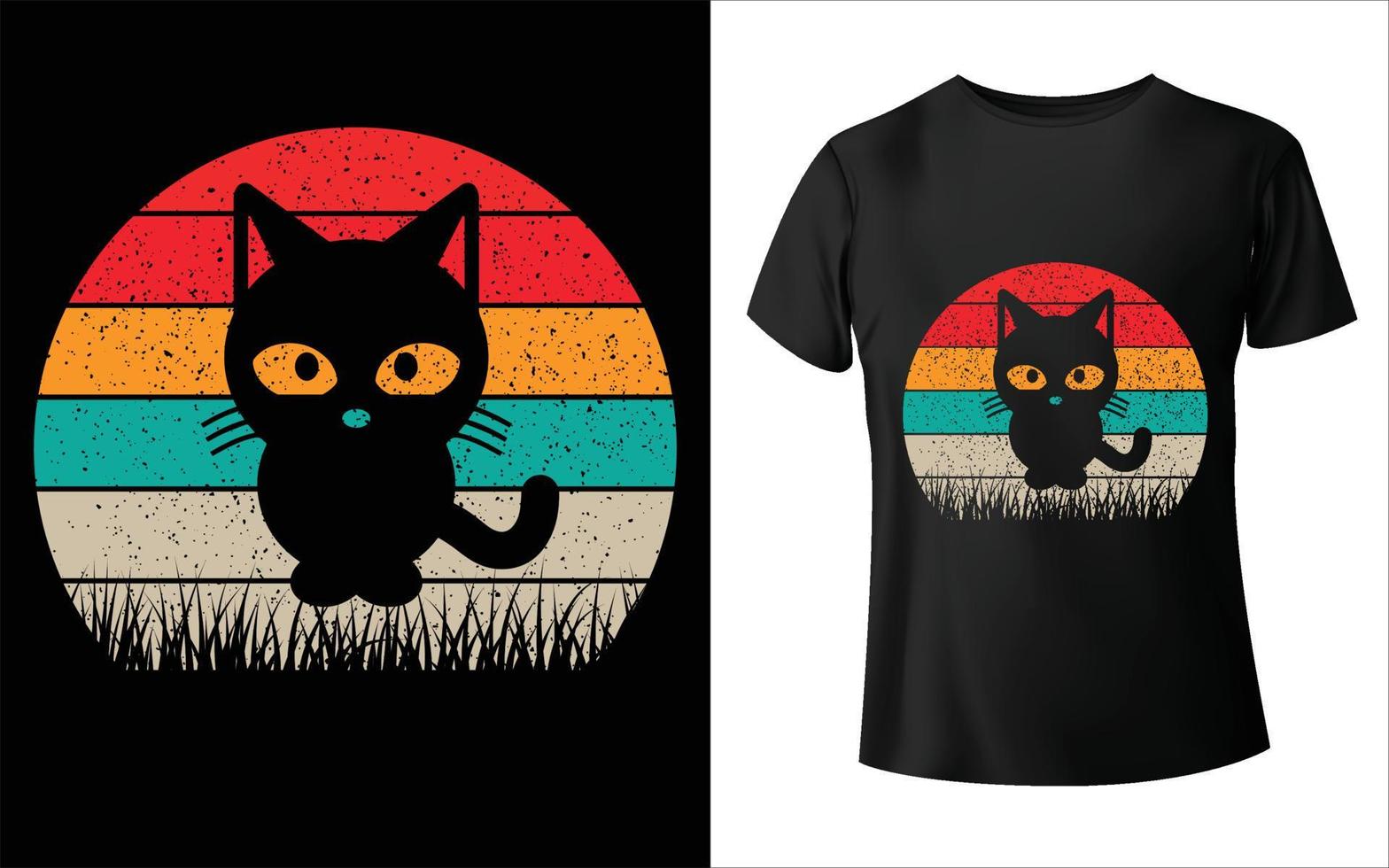 Cat Vector Cat t-shirt cat summer color palette T-Shirt Design cat t-shirt