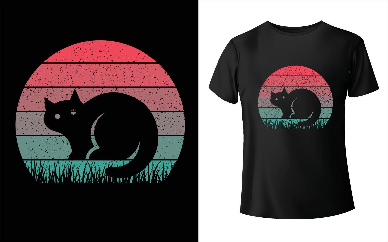 Cat Vector Cat t-shirt cat summer color palette T-Shirt Design cat t-shirt