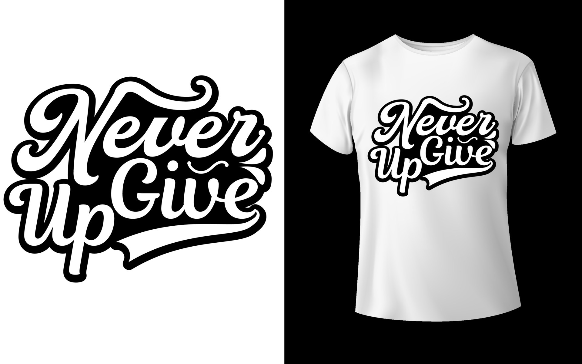 Never give up motivational t shirt design 8529937 Vector Art at Vecteezy