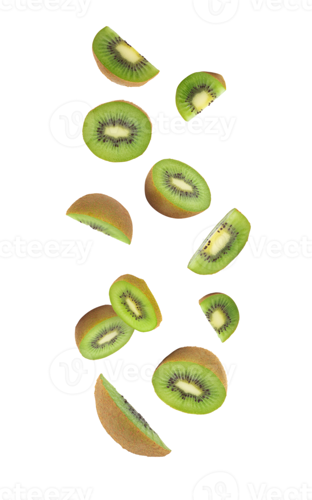 Falling sliced kiwi cutout, Png file