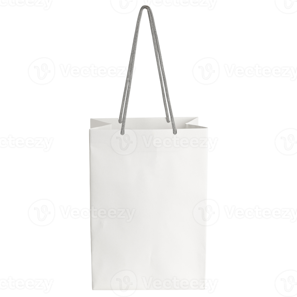 White paper bag mockup cutout, Png file