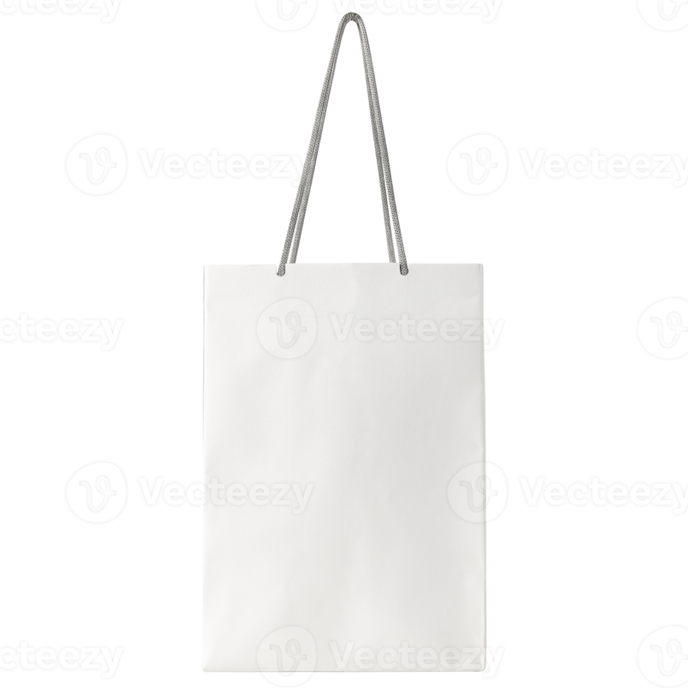 White paper bag mockup cutout, Png file